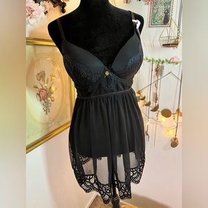 Black babydoll Daisy Fuentes lingerie